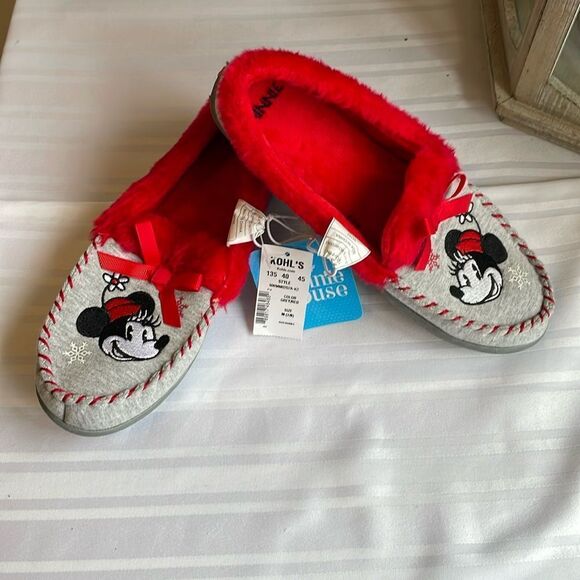 Disney Minnie Mouse Moccasins Size M (7/8). NWT - Picture 1 of 7